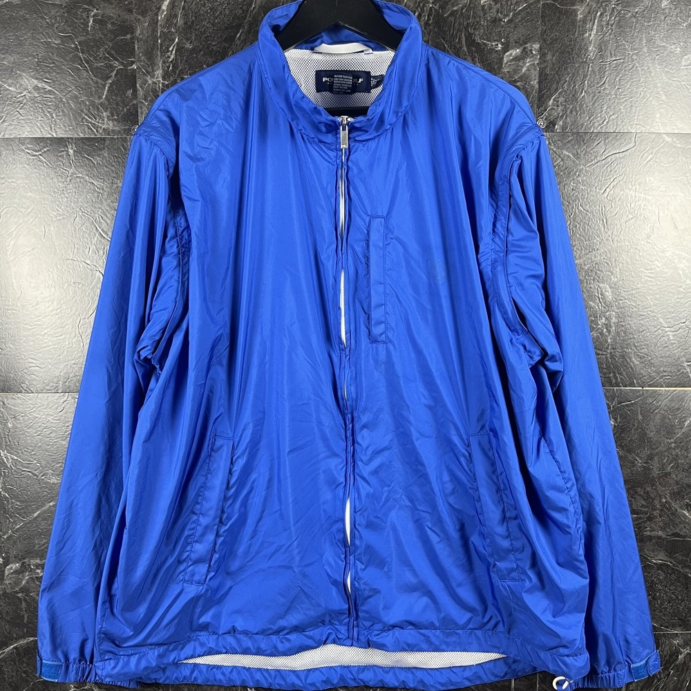 Polo Ralph Lauren Golf Blue Vtg Lined Wind Jacket XL